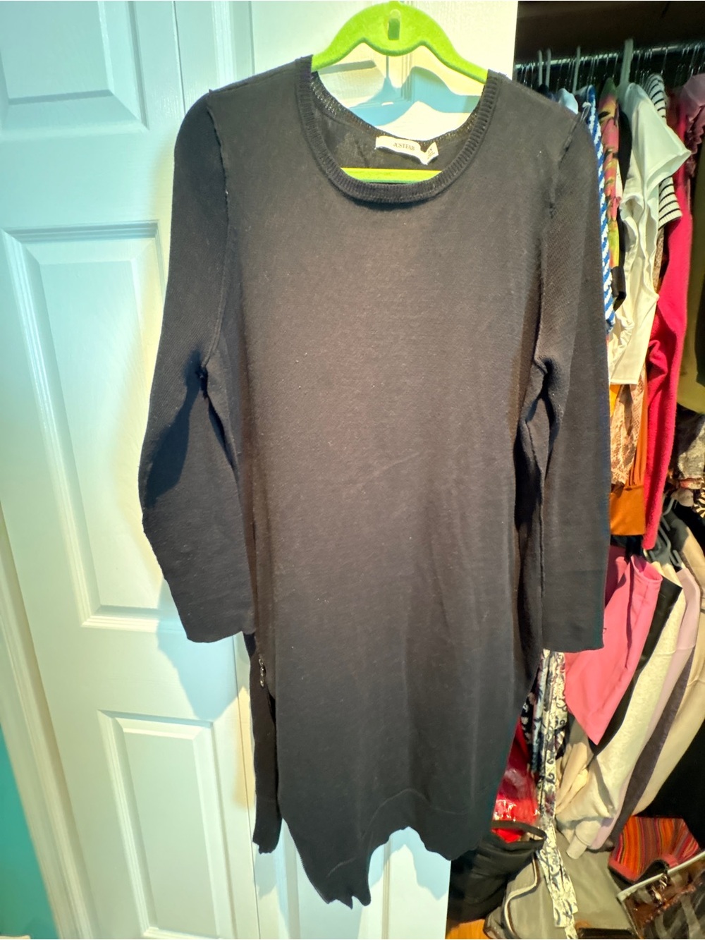 JustFab plus Black Knit Crewneck Tunic